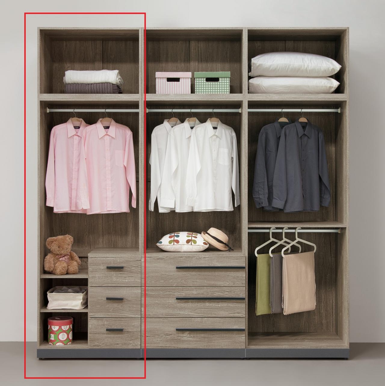 布拉格2.7尺大小門高衣櫥